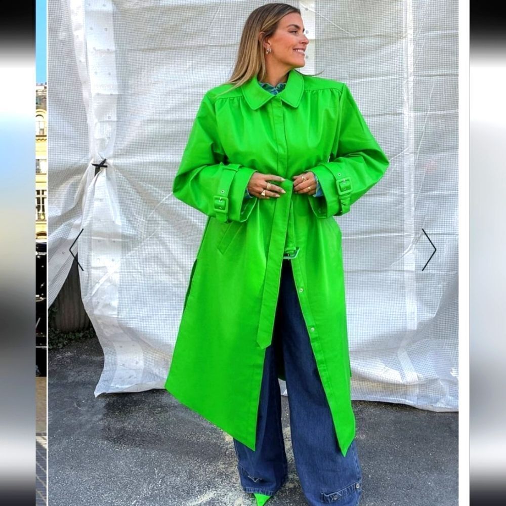 NA-KD Long PU Trench Coat size 36 M 8 US New